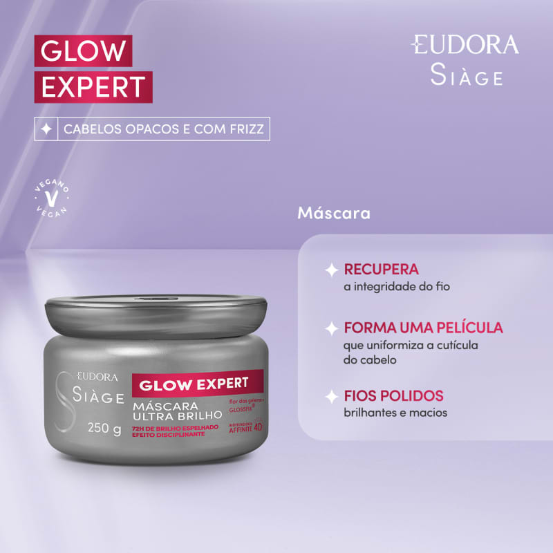 Máscara Capilar Ultra Brilho Siàge Glow Expert 250g