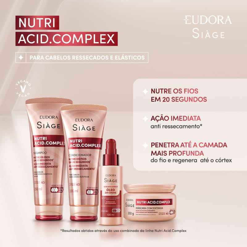 Siàge Nutri Rosé: Shampoo 250ml + Condicionador 200ml Siàge Nutri Rosé: Shampoo 250ml + Condicionador 200ml