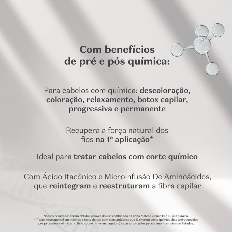 Shampoo Match Science Pré e Pós-Química 300ml