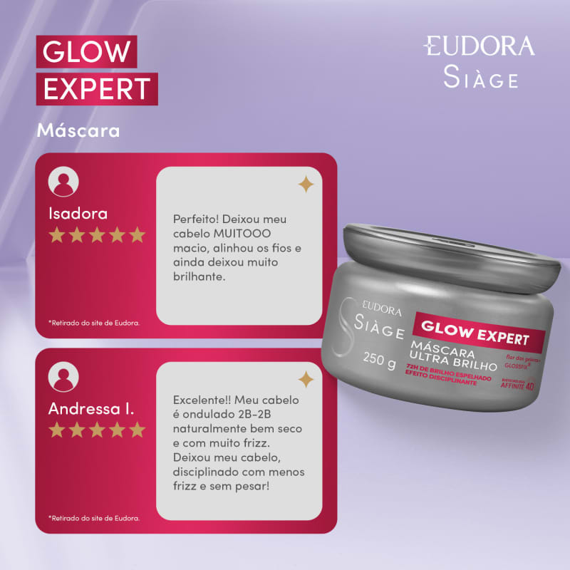 Máscara Capilar Ultra Brilho Siàge Glow Expert 250g