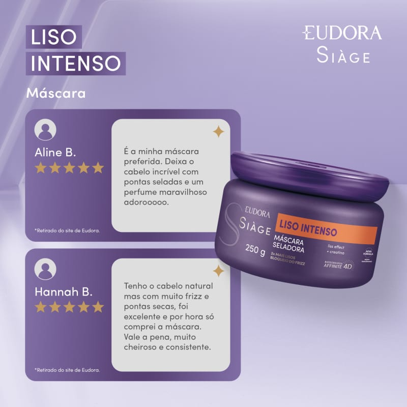 Máscara Capilar Siàge Liso Intenso 250g Máscara Capilar Siàge Liso Intenso 250g