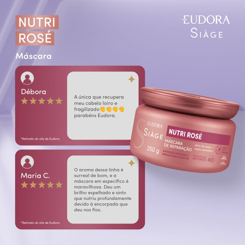 Máscara Capilar Siàge Nutri Rosé 250g Máscara Capilar Siàge Nutri Rosé 250g