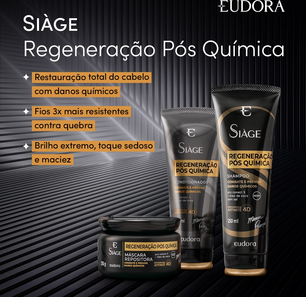 Siàge Regeneração Pós Química: Shampoo 250ml + Condicionador 200ml Siàge Regeneração Pós Química: Shampoo 250ml + Condicionador 200ml