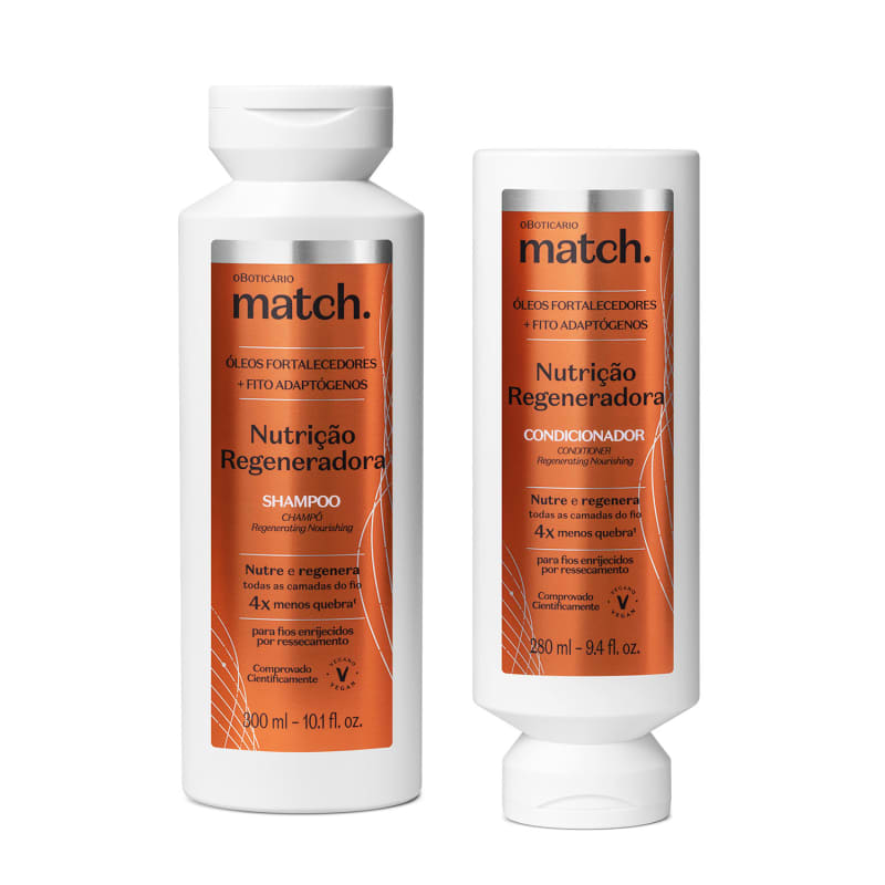 Match Nutrição Regeneradora: Shampoo 300ml + Condicionador 280ml