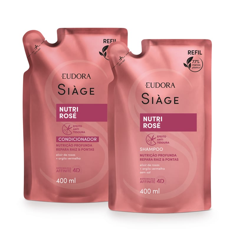 Refil Siàge Nutri Rosé: Shampoo 400ml + Condicionador 400ml
