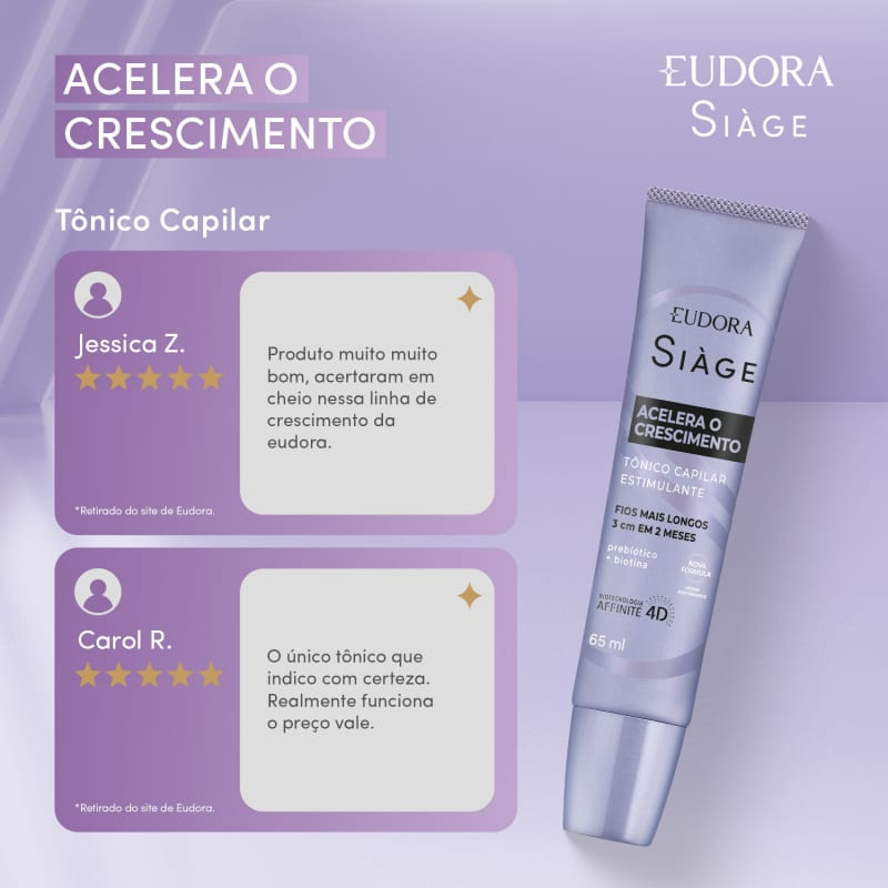 Tônico Capilar Siàge Acelera O Crescimento 65ml