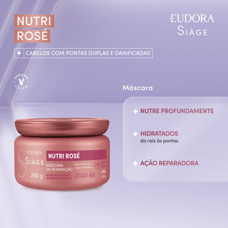 Máscara Capilar Siàge Nutri Rosé 250g Máscara Capilar Siàge Nutri Rosé 250g