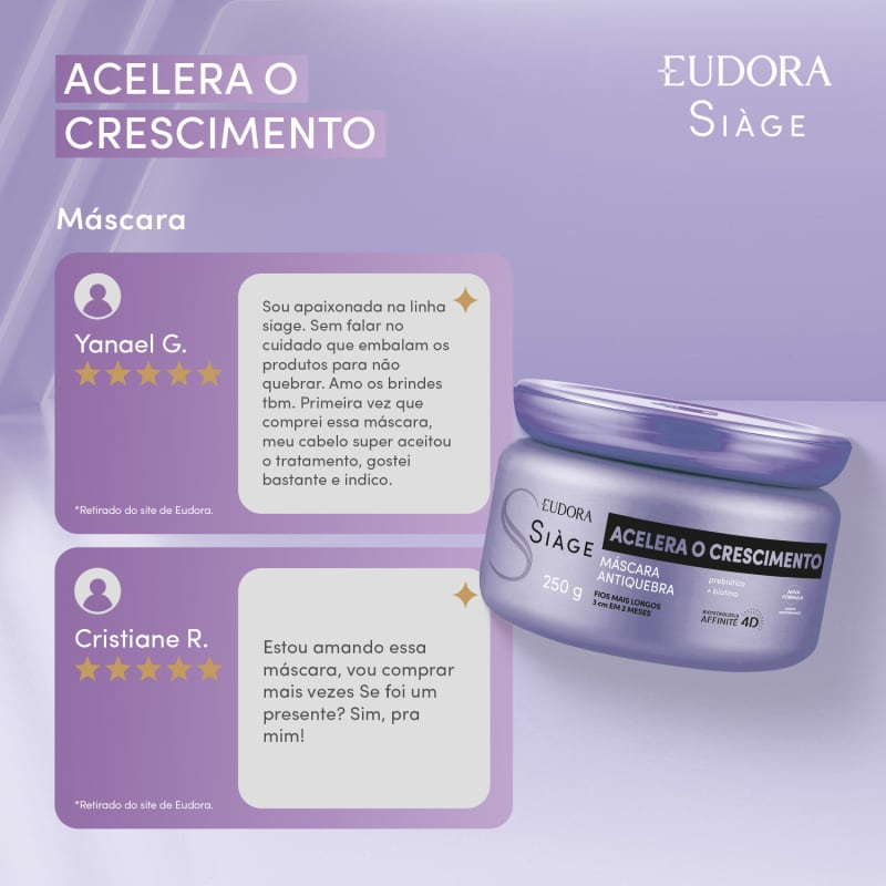 Máscara Capilar Siàge Acelera o Crescimento 250g Máscara Capilar Siàge Acelera o Crescimento 250g