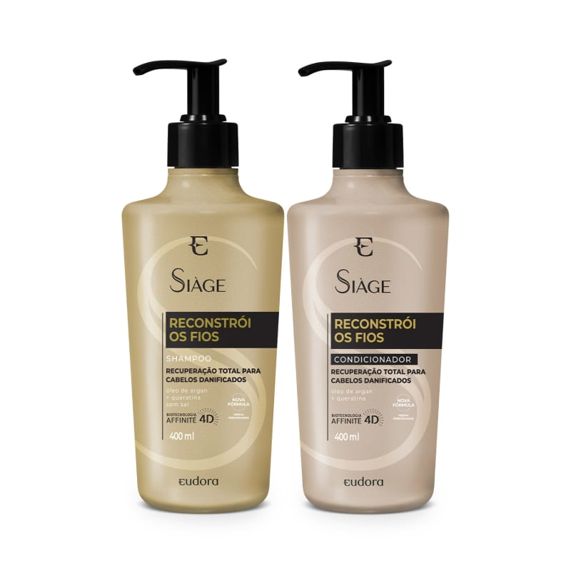 Siàge Reconstrói os Fios: Shampoo 400ml + Condicionador 400ml Siàge Reconstrói os Fios: Shampoo 400ml + Condicionador 400ml
