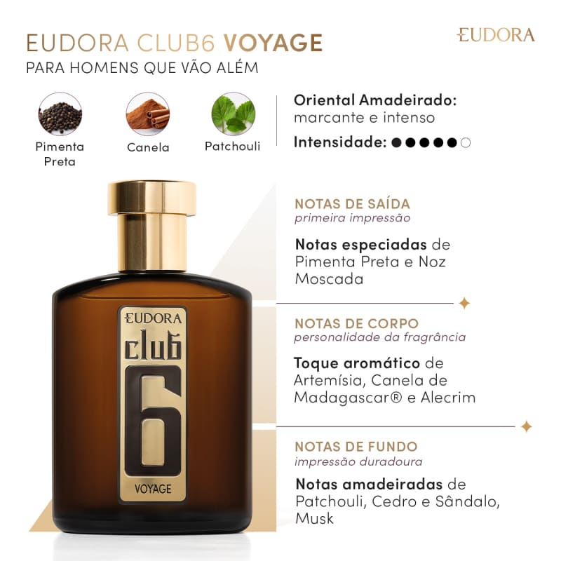 Club 6 Voyage Desodorante Colônia 95ml