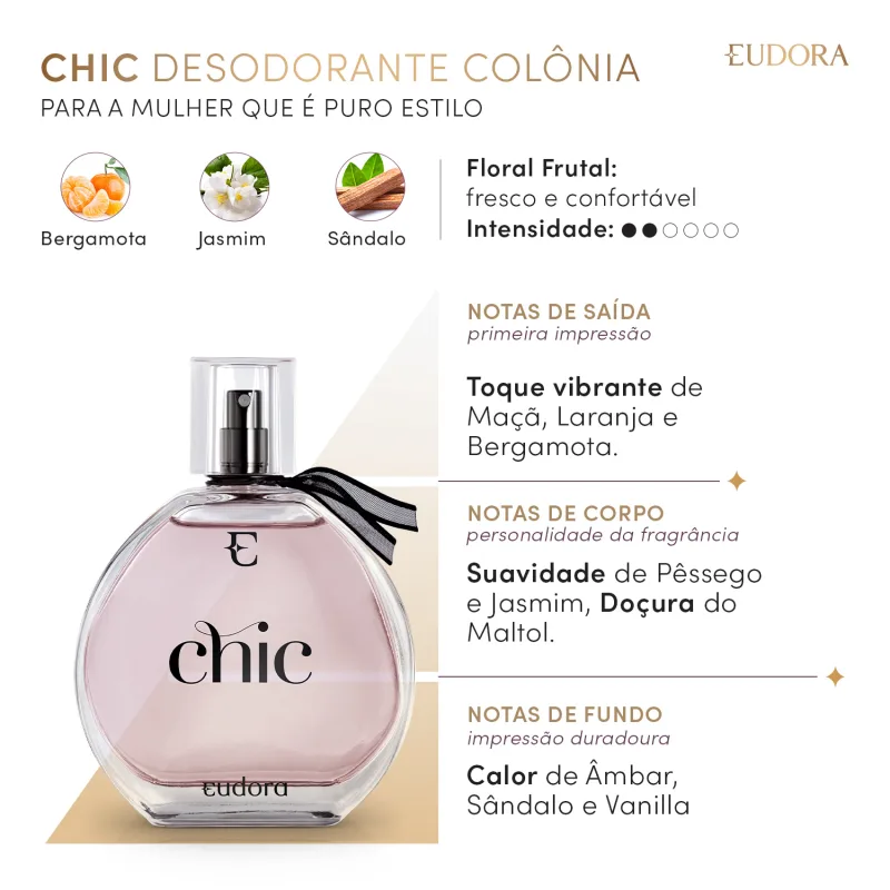 Colônia Desodorante Chic 95ml