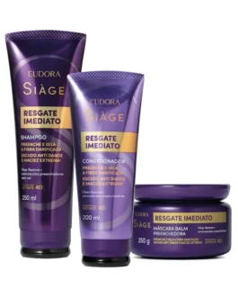 Combo Siàge Resgate Imediato: Shampoo 250ml + Condicionador 200ml + Máscara Capilar 250g
