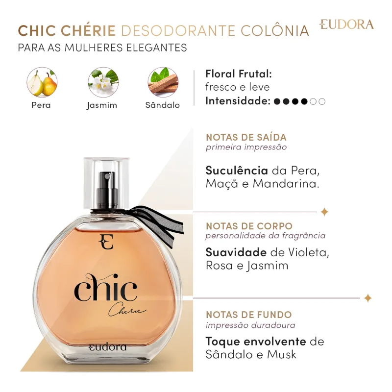Colônia Desodorante Chic Chérie 95ml