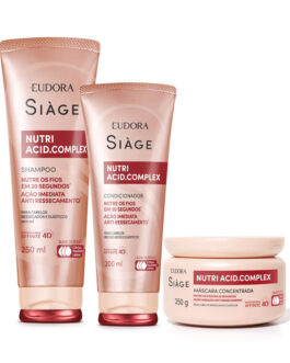 Combo Siàge Nutri Acid.Complex: Shampoo 250ml + Condicionador 200ml + Máscara 250g